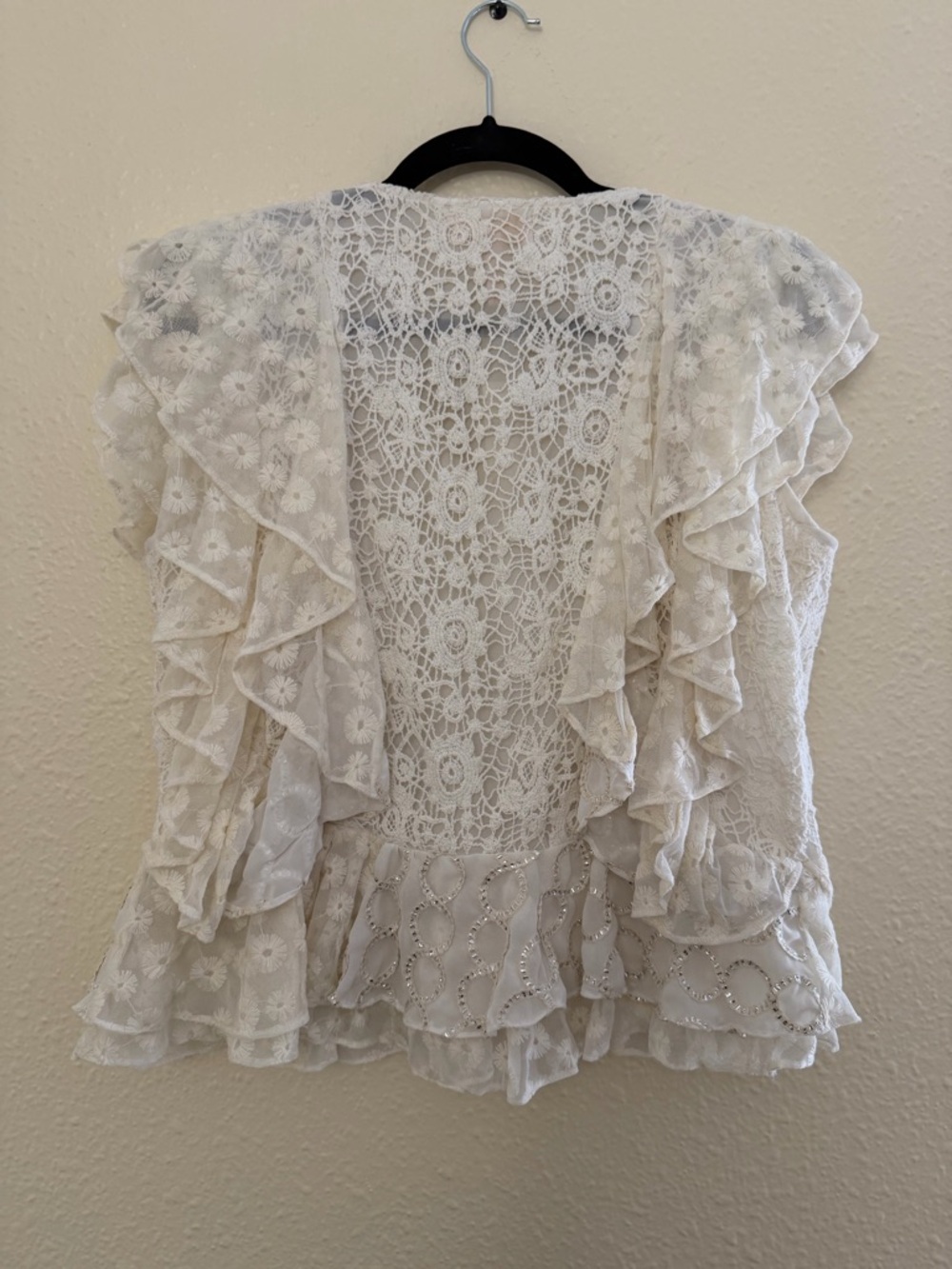 NWT Verb Anthropologie Embroidered Lace Ruffle Top - Picture 11 of 13